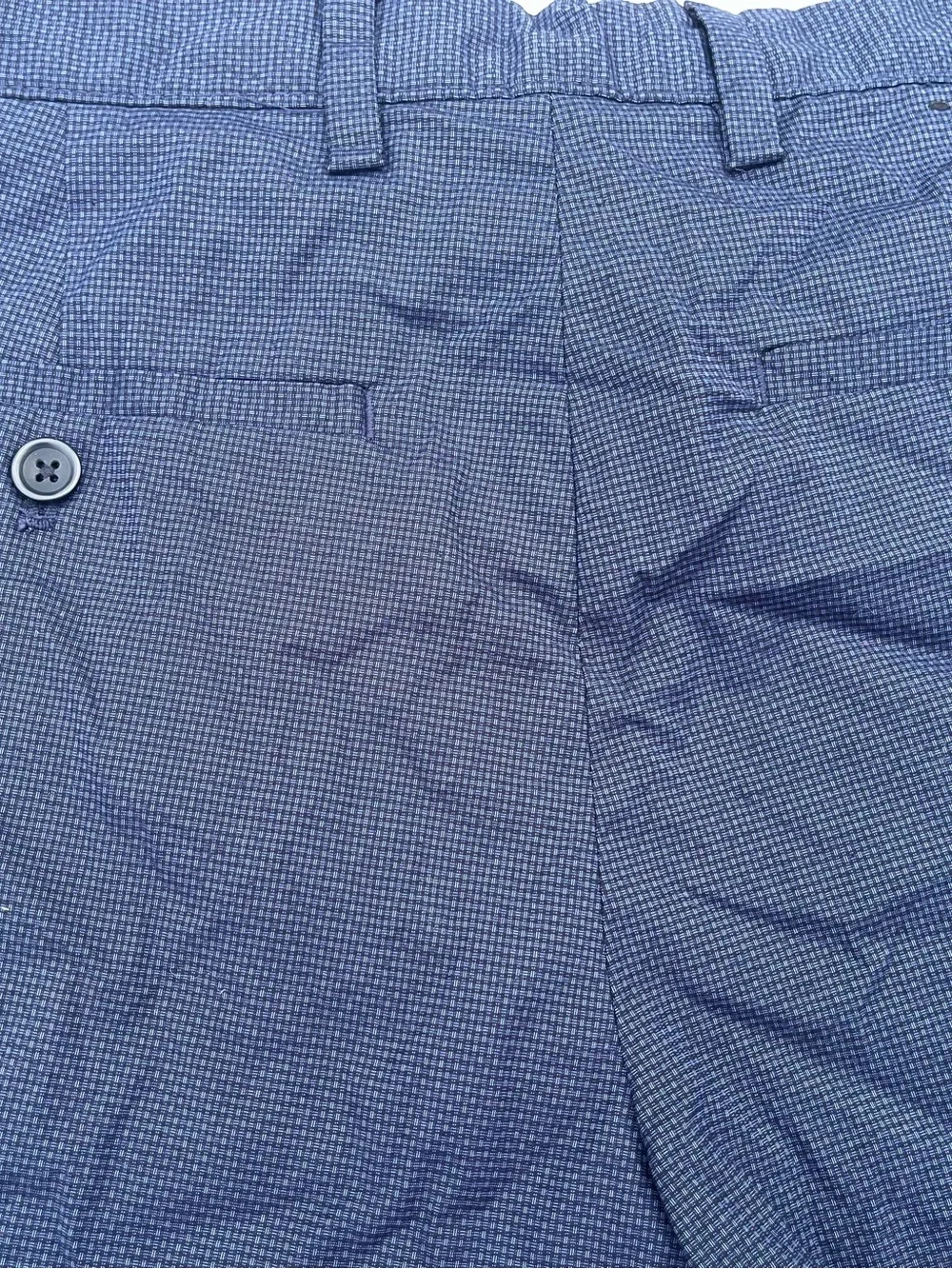 Lot of 2 Banana Republic Shorts Size 32 Slim Flat Front Chino Navy Teal Plaid